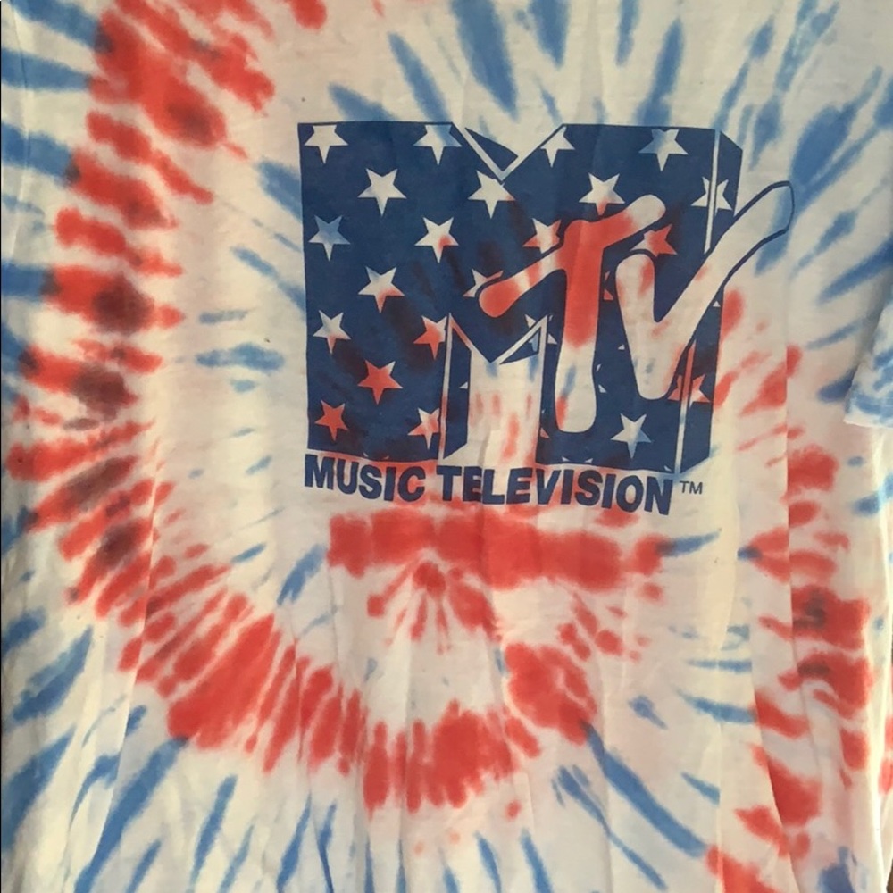Red, white and blue MTV tee